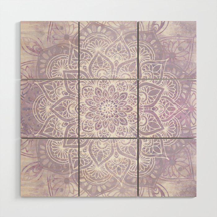 Boho, Mandala, Flower, Purple Wood Wall Art Gallery Image 1