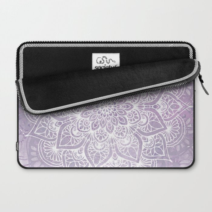 Boho, Mandala, Flower, Purple Laptop Sleeve Gallery Image 2