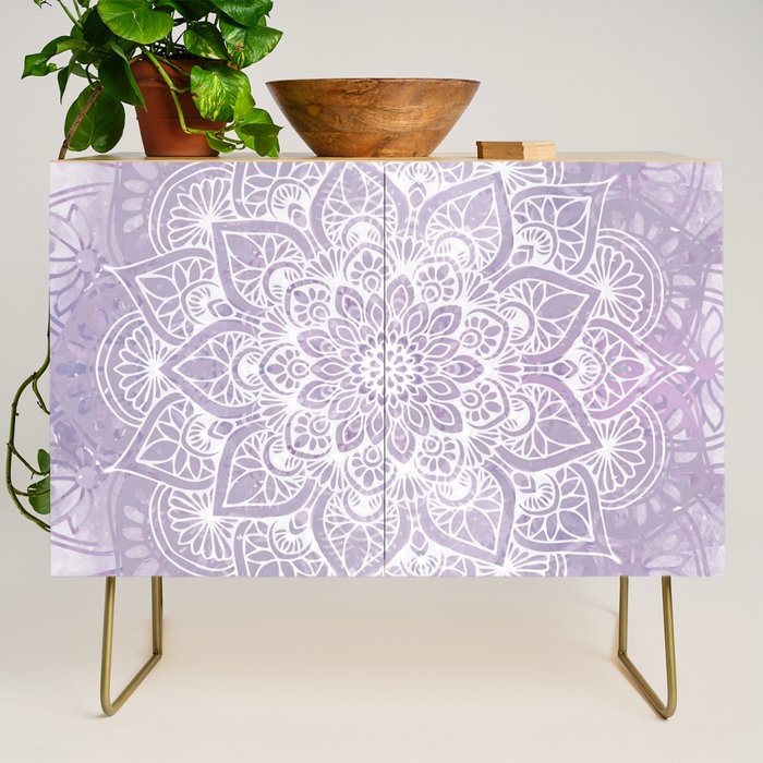 Boho, Mandala, Flower, Purple Credenza Gallery Image 1