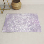 Boho, Mandala, Flower, Purple Rug Gallery Image 1