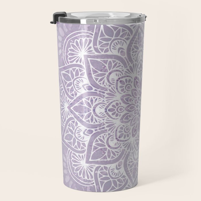Boho, Mandala, Flower, Purple Travel Mug Gallery Image 3