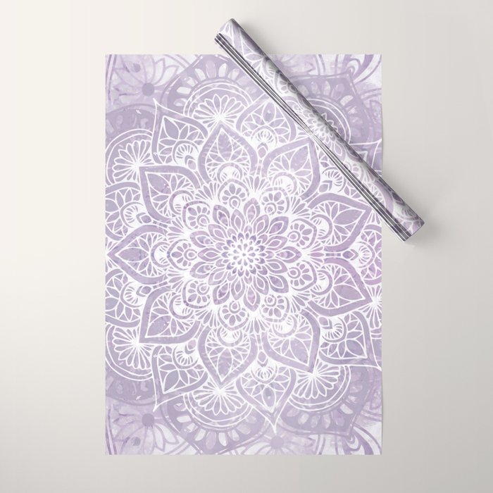 Boho, Mandala, Flower, Purple Wrapping Paper Gallery Image 1
