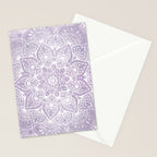 Boho, Mandala, Flower, Purple Stationery Card Gallery Image 2