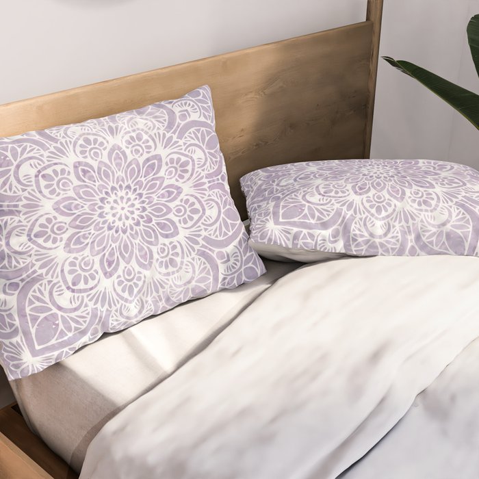Boho, Mandala, Flower, Purple Pillow Sham Gallery Image 2
