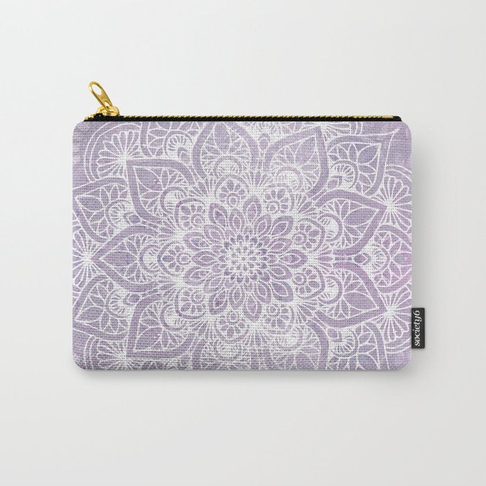 Boho, Mandala, Flower, Purple Carry All Pouch Gallery Image 1