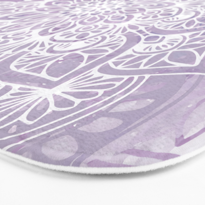 Boho, Mandala, Flower, Purple Bath Mat Gallery Image 3