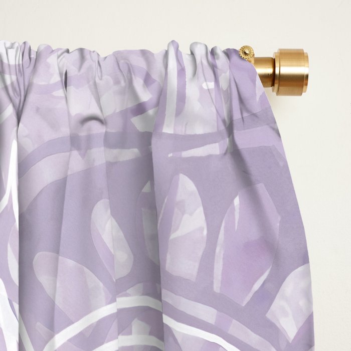 Boho, Mandala, Flower, Purple Window Curtain Gallery Image 2
