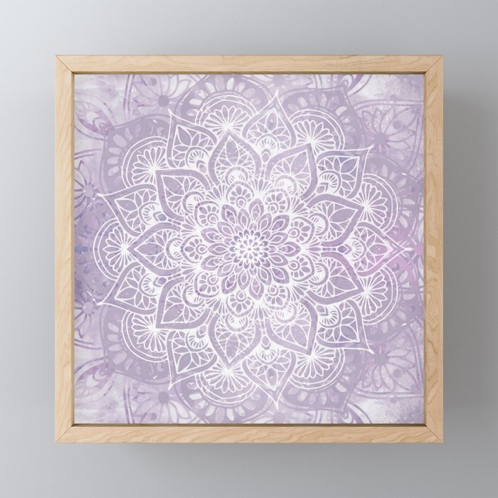 Boho, Mandala, Flower, Purple Mini Art Print Gallery Image 1