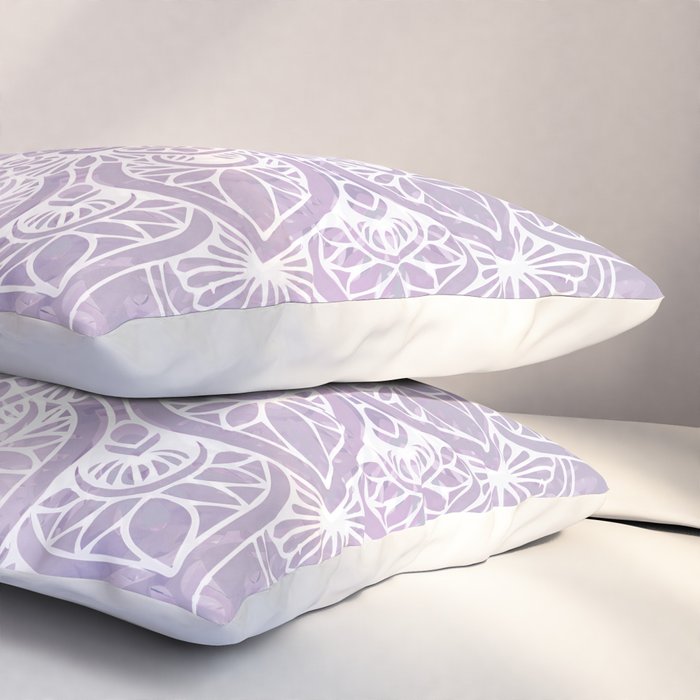 Boho, Mandala, Flower, Purple Pillow Sham Gallery Image 3