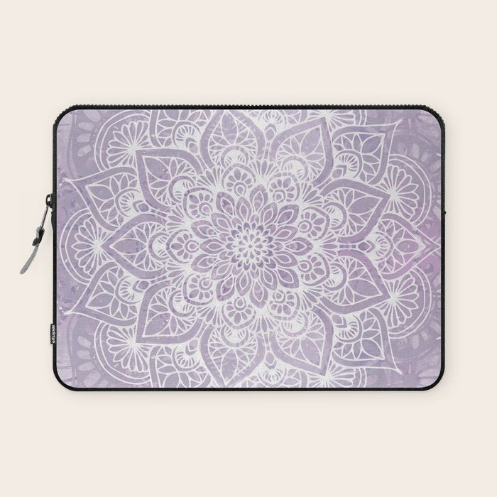 Boho, Mandala, Flower, Purple Laptop Sleeve Gallery Image 1
