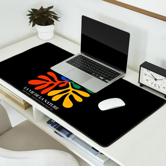 Nature Leaf Cutouts II: Night Edition | Mid-Century Henri Matisse Series Desk Mat Gallery Image 2