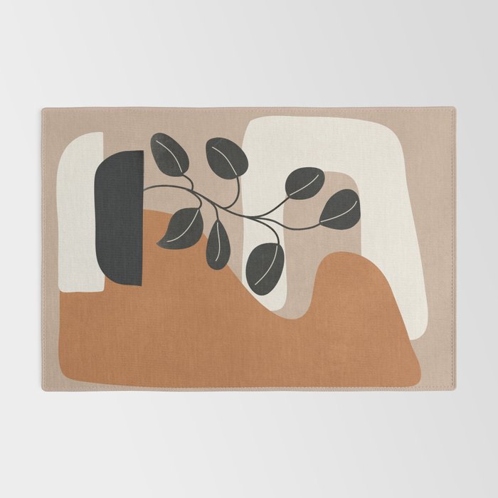 Modern Abstract Minimal Shapes Branches Art 7 Rug Gallery Image 2