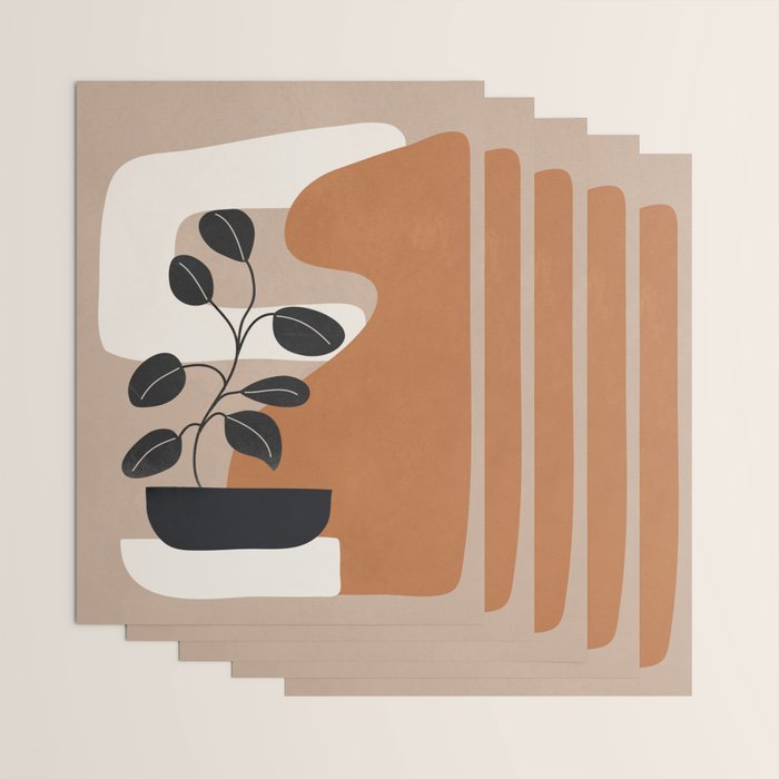 Modern Abstract Minimal Shapes Branches Art 7 Wrapping Paper Gallery Image 3