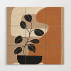 Modern Abstract Minimal Shapes Branches Art 7 Wood Wall Art Gallery Image 1
