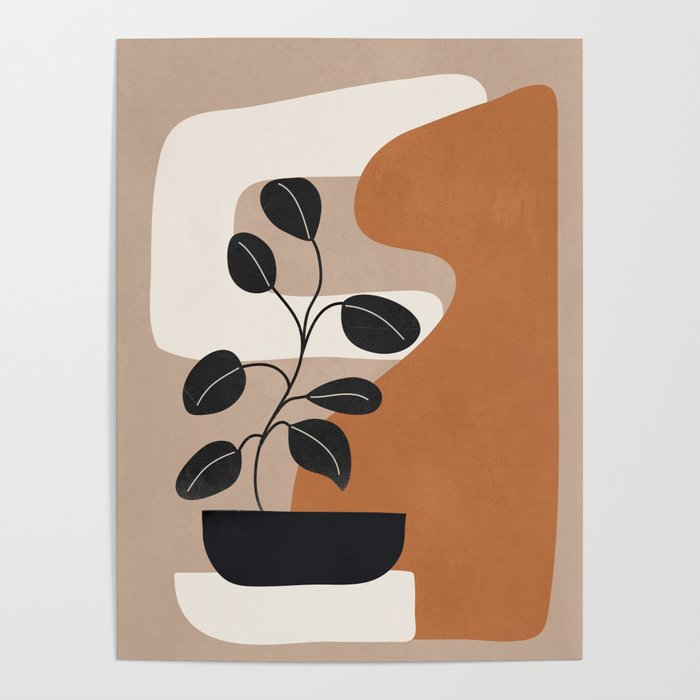 Modern Abstract Minimal Shapes Branches Art 7 Poster Gallery Image 1
