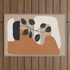 Modern Abstract Minimal Shapes Branches Art 7 Outdoor Rug Gallery Image 1