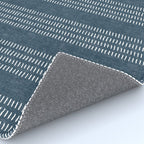 farmhouse stitch - navy blue Rug Gallery Image 4