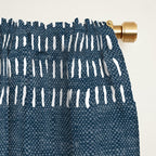 farmhouse stitch - navy blue Window Curtain Gallery Image 2