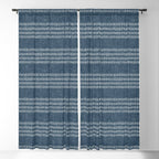 farmhouse stitch - navy blue Window Curtain Gallery Image 5