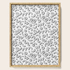 Fun black and white cartoon doodle pattern Serving Tray Gallery Image 1