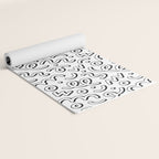 Fun black and white cartoon doodle pattern Yoga Mat Gallery Image 2
