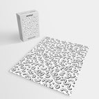 Fun black and white cartoon doodle pattern Jigsaw Puzzle Gallery Image 2