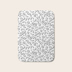 Fun black and white cartoon doodle pattern Bath Mat Gallery Image 1