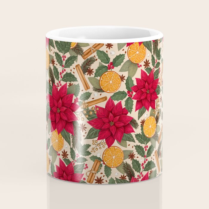 Poinsettia Flowers and Spices Coffee Mug Gallery Image 4