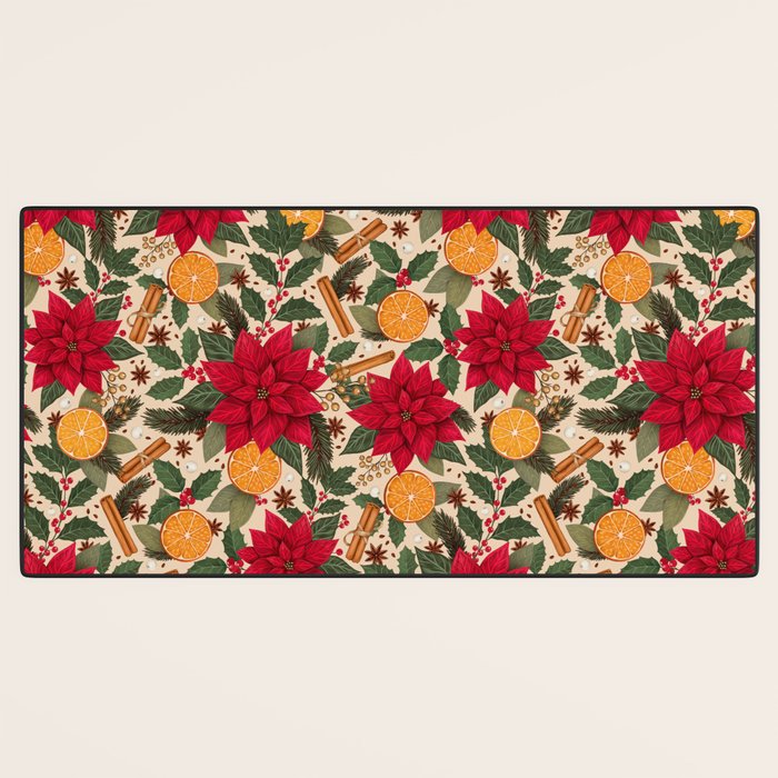 Poinsettia Flowers and Spices Desk Mat Gallery Image 3