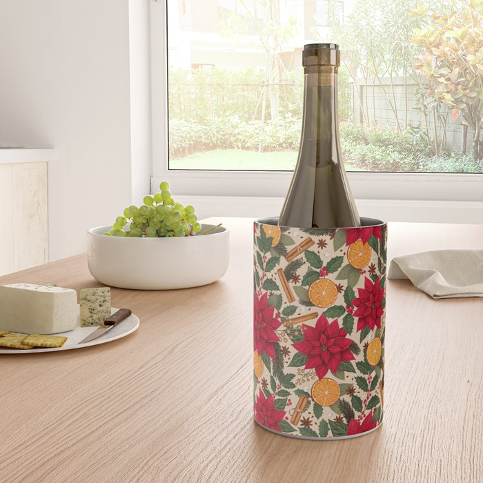 Poinsettia Flowers and Spices Wine Chiller Gallery Image 4