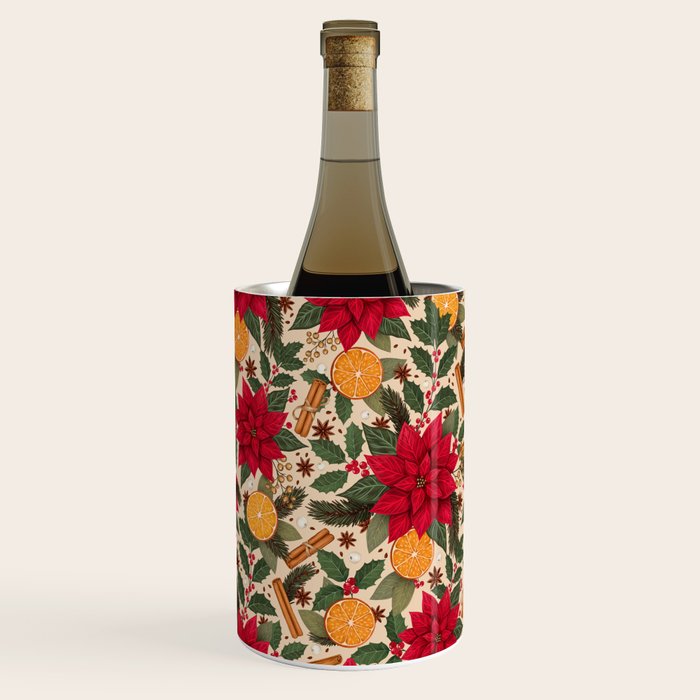 Poinsettia Flowers and Spices Wine Chiller Gallery Image 2