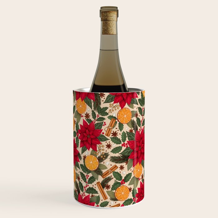 Poinsettia Flowers and Spices Wine Chiller Gallery Image 3