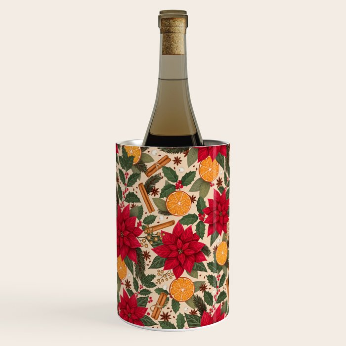 Poinsettia Flowers and Spices Wine Chiller Gallery Image 1