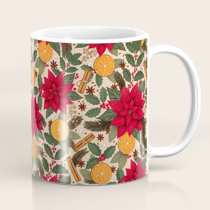 Poinsettia Flowers and Spices Coffee Mug Gallery Image 1