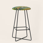 Resting at Dogo - Nature Ukiyo Landscape in Green, Orange, Red & Blue Stool Gallery Image 1