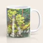 Resting at Dogo - Nature Ukiyo Landscape in Green, Orange, Red & Blue Coffee Mug Gallery Image 1