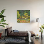 Resting at Dogo - Nature Ukiyo Landscape in Green, Orange, Red & Blue Wood Wall Art Gallery Image 2