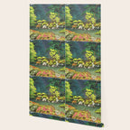 Resting at Dogo - Nature Ukiyo Landscape in Green, Orange, Red & Blue Wallpaper Gallery Image 2