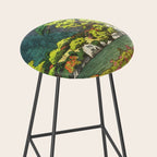 Resting at Dogo - Nature Ukiyo Landscape in Green, Orange, Red & Blue Stool Gallery Image 2