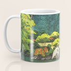 Resting at Dogo - Nature Ukiyo Landscape in Green, Orange, Red & Blue Coffee Mug Gallery Image 3