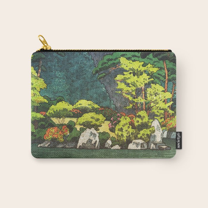 Resting at Dogo - Nature Ukiyo Landscape in Green, Orange, Red & Blue Carry All Pouch Gallery Image 1