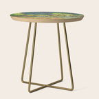 Resting at Dogo - Nature Ukiyo Landscape in Green, Orange, Red & Blue Side Table Gallery Image 1
