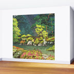Resting at Dogo - Nature Ukiyo Landscape in Green, Orange, Red & Blue Wall Mural Gallery Image 2