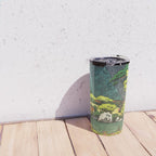 Resting at Dogo - Nature Ukiyo Landscape in Green, Orange, Red & Blue Travel Mug Gallery Image 4