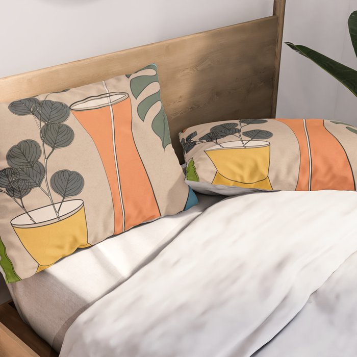 Modern Minimalist Abstract Vases 1 Pillow Sham Gallery Image 2