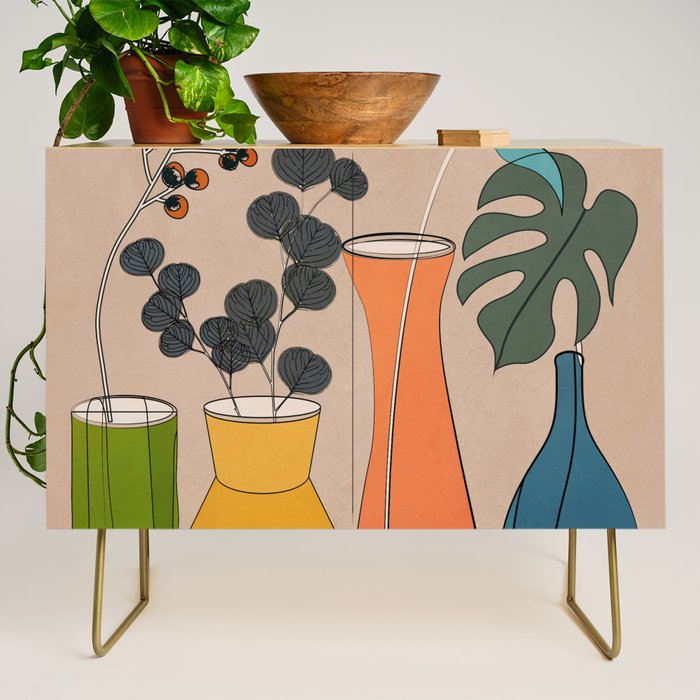 Modern Minimalist Abstract Vases 1 Credenza Gallery Image 1