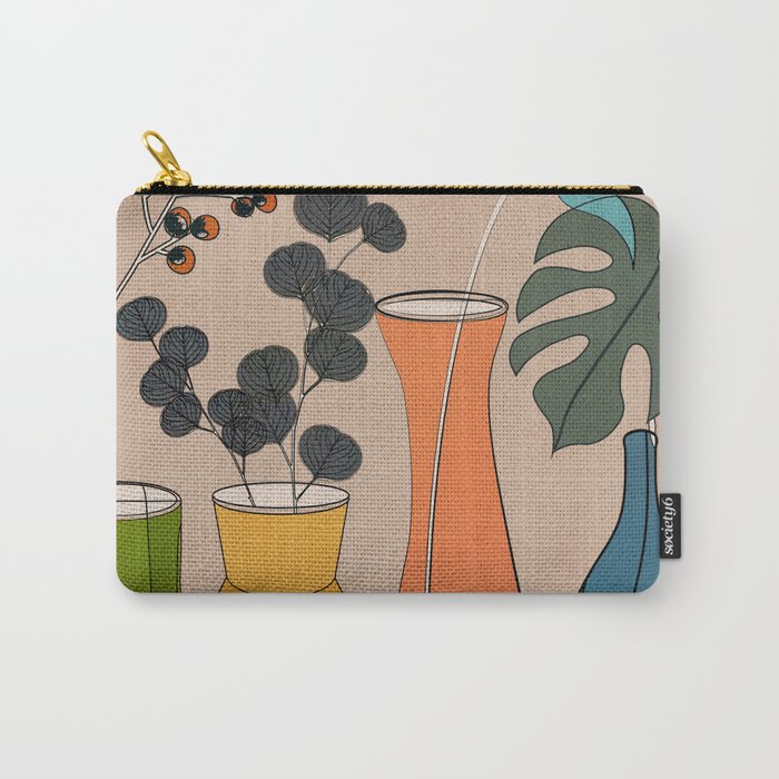 Modern Minimalist Abstract Vases 1 Carry All Pouch Gallery Image 1