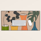 Modern Minimalist Abstract Vases 1 Desk Mat Gallery Image 1