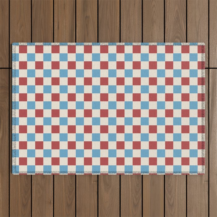 Retro Checkerboard Pattern - Cozy Heirloom Outdoor Rug Gallery Image 1