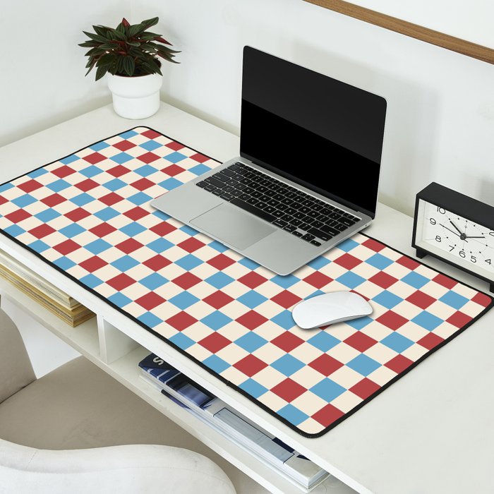Retro Checkerboard Pattern - Cozy Heirloom Desk Mat Gallery Image 2